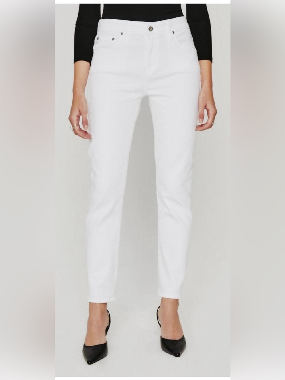 Ag Adriano Goldschmied White Slouchy Slim Jeans
